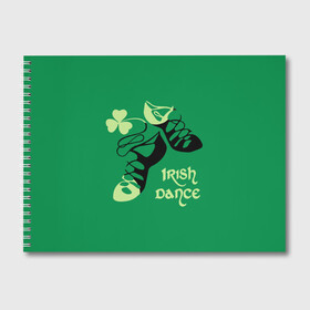 Альбом для рисования с принтом Ireland Irish dance в Курске, 100% бумага
 | матовая бумага, плотность 200 мг. | Тематика изображения на принте: background | black | clover | dance | green | ireland | irish | petal | soft shoes | зеленый | ирландия | ирландский | клевер | лепесток | мягкая | обувь | танец | фон | черная