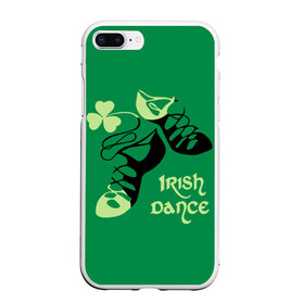 Чехол для iPhone 7Plus/8 Plus матовый с принтом Ireland Irish dance в Курске, Силикон | Область печати: задняя сторона чехла, без боковых панелей | Тематика изображения на принте: background | black | clover | dance | green | ireland | irish | petal | soft shoes | зеленый | ирландия | ирландский | клевер | лепесток | мягкая | обувь | танец | фон | черная