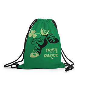 Рюкзак-мешок 3D с принтом Ireland, Irish dance в Курске, 100% полиэстер | плотность ткани — 200 г/м2, размер — 35 х 45 см; лямки — толстые шнурки, застежка на шнуровке, без карманов и подкладки | Тематика изображения на принте: background | black | clover | dance | green | ireland | irish | petal | soft shoes | зеленый | ирландия | ирландский | клевер | лепесток | мягкая | обувь | танец | фон | черная