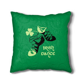 Подушка 3D с принтом Ireland, Irish dance в Курске, наволочка – 100% полиэстер, наполнитель – холлофайбер (легкий наполнитель, не вызывает аллергию). | состоит из подушки и наволочки. Наволочка на молнии, легко снимается для стирки | Тематика изображения на принте: background | black | clover | dance | green | ireland | irish | petal | soft shoes | зеленый | ирландия | ирландский | клевер | лепесток | мягкая | обувь | танец | фон | черная