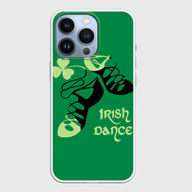 Чехол для iPhone 13 Pro с принтом Ireland, Irish dance в Курске,  |  | Тематика изображения на принте: background | black | clover | dance | green | ireland | irish | petal | soft shoes | зеленый | ирландия | ирландский | клевер | лепесток | мягкая | обувь | танец | фон | черная