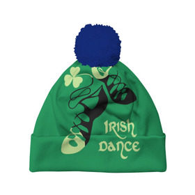 Шапка 3D c помпоном с принтом Ireland, Irish dance в Курске, 100% полиэстер | универсальный размер, печать по всей поверхности изделия | background | black | clover | dance | green | ireland | irish | petal | soft shoes | зеленый | ирландия | ирландский | клевер | лепесток | мягкая | обувь | танец | фон | черная
