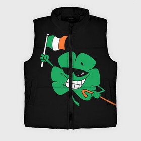 Мужской жилет утепленный 3D с принтом Ирландия, клевер с флагом в Курске,  |  | animation | background | black | clover | flag | ireland | smile | stick | teeth | анимация | зубы | ирландия | клевер | очки | палка | улыбка | флаг | фон | черный