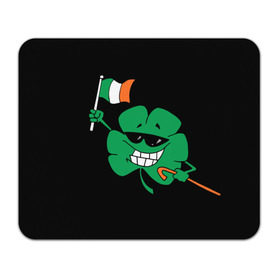 Коврик прямоугольный с принтом Ирландия, клевер с флагом в Курске, натуральный каучук | размер 230 х 185 мм; запечатка лицевой стороны | animation | background | black | clover | flag | ireland | smile | stick | teeth | анимация | зубы | ирландия | клевер | очки | палка | улыбка | флаг | фон | черный