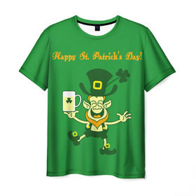 Мужская футболка 3D с принтом Ирландия в Курске, 100% полиэфир | прямой крой, круглый вырез горловины, длина до линии бедер | irish | st. patricks day | зеленый | ирландец | лепрекон