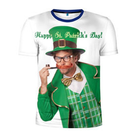 Мужская футболка 3D спортивная с принтом Ирландия в Курске, 100% полиэстер с улучшенными характеристиками | приталенный силуэт, круглая горловина, широкие плечи, сужается к линии бедра | irish | st. patricks day | зеленый | ирландец | лепрекон