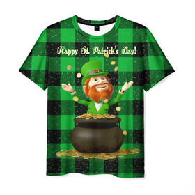 Мужская футболка 3D с принтом Ирландия в Курске, 100% полиэфир | прямой крой, круглый вырез горловины, длина до линии бедер | irish | st. patricks day | зеленый | ирландец | лепрекон