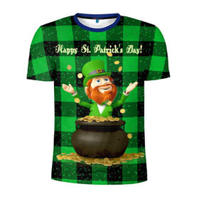 Мужская футболка 3D спортивная с принтом Ирландия в Курске, 100% полиэстер с улучшенными характеристиками | приталенный силуэт, круглая горловина, широкие плечи, сужается к линии бедра | irish | st. patricks day | зеленый | ирландец | лепрекон