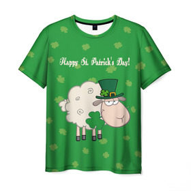 Мужская футболка 3D с принтом Ирландия в Курске, 100% полиэфир | прямой крой, круглый вырез горловины, длина до линии бедер | irish | sheep | st. patricks day | зеленый | ирландец | лепрекон | оваечка | овца