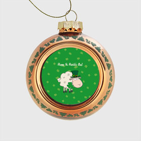 Стеклянный ёлочный шар с принтом Ирландия в Курске, Стекло | Диаметр: 80 мм | irish | sheep | st. patricks day | зеленый | ирландец | лепрекон | оваечка | овца