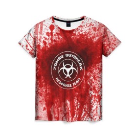 Женская футболка 3D с принтом зомбиапокалипсис в Курске, 100% полиэфир ( синтетическое хлопкоподобное полотно) | прямой крой, круглый вырез горловины, длина до линии бедер | the walking dead | апокалипсис | замбиапокалипсис | зомби | кровь | ходячие мертвецы