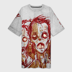 Платье-футболка 3D с принтом The Walking Dead в Курске,  |  | the walking dead | апокалипсис | зомби | кровь | ходячие мертвецы