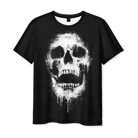 Мужская футболка 3D с принтом Evil Skull в Курске, 100% полиэфир | прямой крой, круглый вырез горловины, длина до линии бедер | bone | dark | death | evil | hipster | skelet | skull | кости | скелет | темнота | хипстер | череп