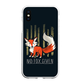 Чехол для iPhone XS Max матовый с принтом No Fox Given в Курске, Силикон | Область печати: задняя сторона чехла, без боковых панелей | animal | beast | fox | heart | love | orange | животное | зверь | лис | лиса | личиска | любовь | рыжая | сердце