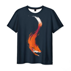 Мужская футболка 3D с принтом Хитрая лисичка в Курске, 100% полиэфир | прямой крой, круглый вырез горловины, длина до линии бедер | Тематика изображения на принте: animal | beast | fox | heart | love | orange | животное | зверь | лис | лиса | личиска | любовь | рыжая | сердце