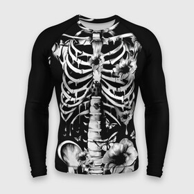 Мужской рашгард 3D с принтом Floral Skeleton в Курске,  |  | art | bone | dark | death | fashion | flower | hipster | skelet | skull | арт | грудь | кости | мода | ребра | скелет | стиль | темный | хипстер | цвет | череп