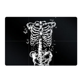 Магнитный плакат 3Х2 с принтом Floral Skeleton в Курске, Полимерный материал с магнитным слоем | 6 деталей размером 9*9 см | Тематика изображения на принте: art | bone | dark | death | fashion | flower | hipster | skelet | skull | арт | грудь | кости | мода | ребра | скелет | стиль | темный | хипстер | цвет | череп