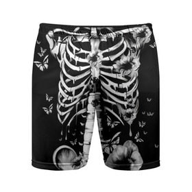 Мужские шорты 3D спортивные с принтом Floral Skeleton в Курске,  |  | art | bone | dark | death | fashion | flower | hipster | skelet | skull | арт | грудь | кости | мода | ребра | скелет | стиль | темный | хипстер | цвет | череп