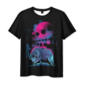 Мужская футболка 3D с принтом Wolf Town в Курске, 100% полиэфир | прямой крой, круглый вырез горловины, длина до линии бедер | animal | beast | lunar | moon | nature | planet | rage | roar | space | wolf | волк | город | деревня | животное | зверь | космос | луна | лунный | планета | рык | ярость