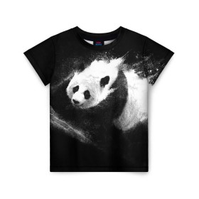 Детская футболка 3D с принтом Молочная панда в Курске, 100% гипоаллергенный полиэфир | прямой крой, круглый вырез горловины, длина до линии бедер, чуть спущенное плечо, ткань немного тянется | animal | bear | beast | milk | nature | panda | животное | зверь | медведь | молоко | панда | природа