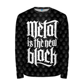 Мужской лонгслив 3D с принтом Metal is the new Black в Курске, 100% полиэстер | длинные рукава, круглый вырез горловины, полуприлегающий силуэт | cool | dark | hard | metal | music | rock | крутой | метал | музыка | рок | темный | тяжелый | черный