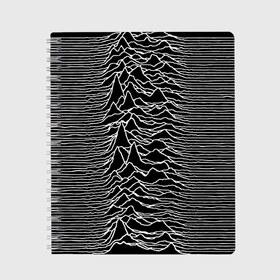 Тетрадь с принтом Joy Division Unknown Pleasures в Курске, 100% бумага | 48 листов, плотность листов — 60 г/м2, плотность картонной обложки — 250 г/м2. Листы скреплены сбоку удобной пружинной спиралью. Уголки страниц и обложки скругленные. Цвет линий — светло-серый
 | joy division | альбом | волны | горы | линии | обложка | панк | рок