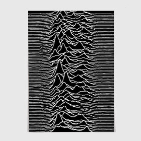 Постер с принтом Joy Division. Unknown Pleasures в Курске, 100% бумага
 | бумага, плотность 150 мг. Матовая, но за счет высокого коэффициента гладкости имеет небольшой блеск и дает на свету блики, но в отличии от глянцевой бумаги не покрыта лаком | joy division | альбом | волны | горы | линии | обложка | панк | рок