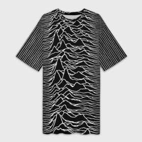 Платье-футболка 3D с принтом Joy Division. Unknown Pleasures в Курске,  |  | joy division | альбом | волны | горы | линии | обложка | панк | рок