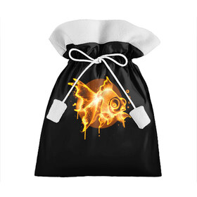 Подарочный 3D мешок с принтом Золотая рыбка в Курске, 100% полиэстер | Размер: 29*39 см | агрессивные | арт | веселые | дыым | интересные | новинки | огонь | пламя | популярное | узор