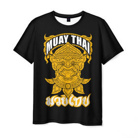 Мужская футболка 3D с принтом Muay Thai Fighter в Курске, 100% полиэфир | прямой крой, круглый вырез горловины, длина до линии бедер | boxing | combat | fight | fighter | kickboxing | muay thai | wrestling | боец | бой | бокс | боксер | драка | кикбоксинг | май тай
