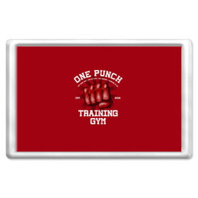 Магнит 45*70 с принтом One Punch Gym в Курске, Пластик | Размер: 78*52 мм; Размер печати: 70*45 | boxing | combat | fight | fighter | kickboxing | muay thai | wrestling | боец | бой | бокс | боксер | драка | кикбоксинг | май тай