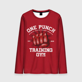 Мужской лонгслив 3D с принтом One Punch Gym в Курске, 100% полиэстер | длинные рукава, круглый вырез горловины, полуприлегающий силуэт | boxing | combat | fight | fighter | kickboxing | muay thai | wrestling | боец | бой | бокс | боксер | драка | кикбоксинг | май тай