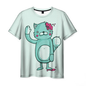 Мужская футболка 3D с принтом drop dead в Курске, 100% полиэфир | прямой крой, круглый вырез горловины, длина до линии бедер | dd | drop dead | dropdead | kitty | tmblr | tumbler | дроп деад | дропдеад | тамблер