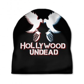 Шапка 3D с принтом Hollywood Undead в Курске, 100% полиэстер | универсальный размер, печать по всей поверхности изделия | Тематика изображения на принте: hollywood undead