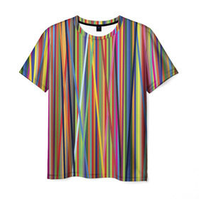 Мужская футболка 3D с принтом Тест принтера в Курске, 100% полиэфир | прямой крой, круглый вырез горловины, длина до линии бедер | полоски | цвета