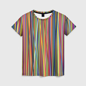 Женская футболка 3D с принтом Тест принтера в Курске, 100% полиэфир ( синтетическое хлопкоподобное полотно) | прямой крой, круглый вырез горловины, длина до линии бедер | полоски | цвета