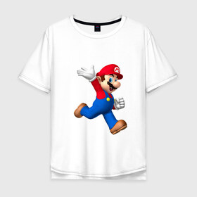 Мужская футболка хлопок Oversize с принтом Super Mario в Курске, 100% хлопок | свободный крой, круглый ворот, “спинка” длиннее передней части | nintendo | марио | нинтендо