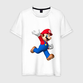 Мужская футболка хлопок с принтом Super Mario в Курске, 100% хлопок | прямой крой, круглый вырез горловины, длина до линии бедер, слегка спущенное плечо. | nintendo | марио | нинтендо