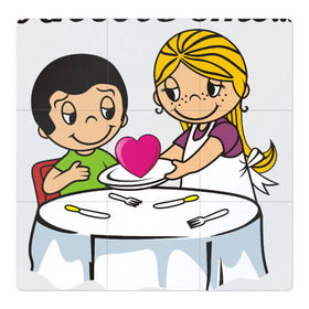 Магнитный плакат 3Х3 с принтом Love is... Любовь это... в Курске, Полимерный материал с магнитным слоем | 9 деталей размером 9*9 см | boy | girl | heart | love | loveis | валентинка | глаза | девочка | любовь | мальчик | открытка | сердце | чувства