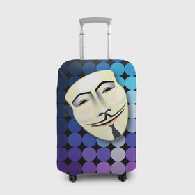 Чехол для чемодана 3D с принтом Анонимус в Курске, 86% полиэфир, 14% спандекс | двустороннее нанесение принта, прорези для ручек и колес | anonymous | www | интернет | маска | свобода | хакер