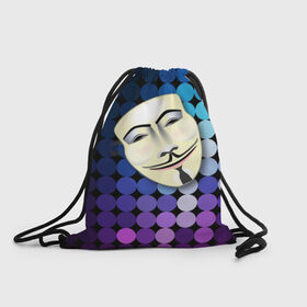 Рюкзак-мешок 3D с принтом Анонимус в Курске, 100% полиэстер | плотность ткани — 200 г/м2, размер — 35 х 45 см; лямки — толстые шнурки, застежка на шнуровке, без карманов и подкладки | anonymous | www | интернет | маска | свобода | хакер