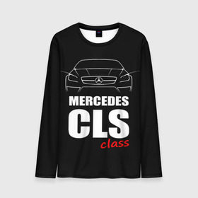 Мужской лонгслив 3D с принтом Mercedes CLS Class в Курске, 100% полиэстер | длинные рукава, круглый вырез горловины, полуприлегающий силуэт | mercedes benz | mercedes cls 63 amg | авто | автомобиль | машина | мерседес | тачка