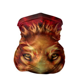 Бандана-труба 3D с принтом Огненный лев в Курске, 100% полиэстер, ткань с особыми свойствами — Activecool | плотность 150‒180 г/м2; хорошо тянется, но сохраняет форму | animal | fire | flame | head | lion | look | predator | взгляд | голова | животное | лев | огненный | огонь | пламя | хищник