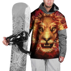 Накидка на куртку 3D с принтом Огненный лев в Курске, 100% полиэстер |  | animal | fire | flame | head | lion | look | predator | взгляд | голова | животное | лев | огненный | огонь | пламя | хищник