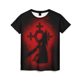 Женская футболка 3D с принтом Silent Hill в Курске, 100% полиэфир ( синтетическое хлопкоподобное полотно) | прямой крой, круглый вырез горловины, длина до линии бедер | horror | знак | мистика | монстр | пирамида | сайлент хилл | символ | триллер | ужасы