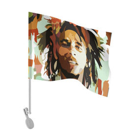 Флаг для автомобиля с принтом Боб Марли в Курске, 100% полиэстер | Размер: 30*21 см | bob marley | composer | guitarist | jamaica | jamaican musician | reggae | singer | музыкант | регги