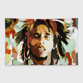 Флаг-баннер с принтом Боб Марли в Курске, 100% полиэстер | размер 67 х 109 см, плотность ткани — 95 г/м2; по краям флага есть четыре люверса для крепления | bob marley | composer | guitarist | jamaica | jamaican musician | reggae | singer | музыкант | регги
