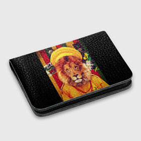 Картхолдер с принтом с принтом Ямайка лев в Курске, натуральная матовая кожа | размер 7,3 х 10 см; кардхолдер имеет 4 кармана для карт; | Тематика изображения на принте: jamaica | lion