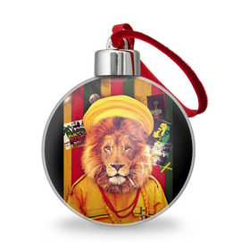 Ёлочный шар с принтом Ямайка лев в Курске, Пластик | Диаметр: 77 мм | jamaica | lion