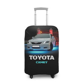 Чехол для чемодана 3D с принтом Toyota Camry в Курске, 86% полиэфир, 14% спандекс | двустороннее нанесение принта, прорези для ручек и колес | camry | toyota | авто. автомобиль | камри | машина | тачка | тойота